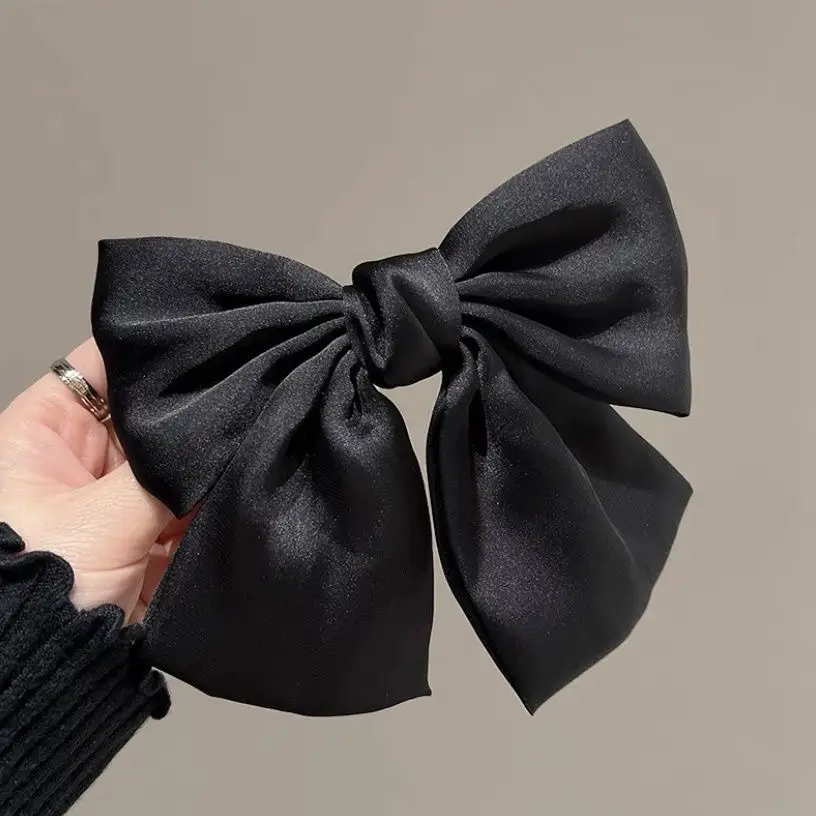 Japanese Style Satin Bow Hairpin Navy Blue - Image 19