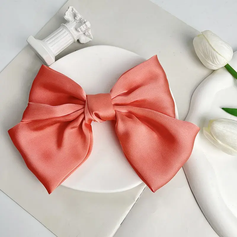 Japanese Style Satin Bow Hairpin Navy Blue - Image 21