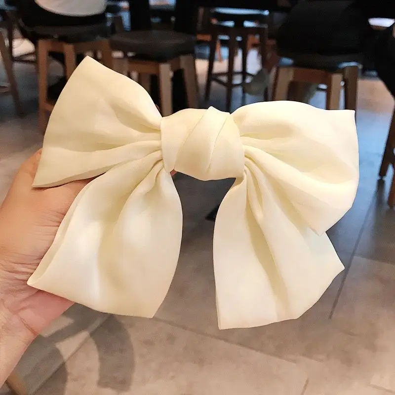 Japanese Style Satin Bow Hairpin Navy Blue - Image 25
