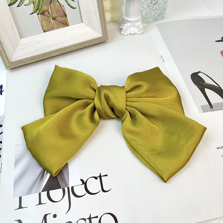 Japanese Style Satin Bow Hairpin Navy Blue - Image 26