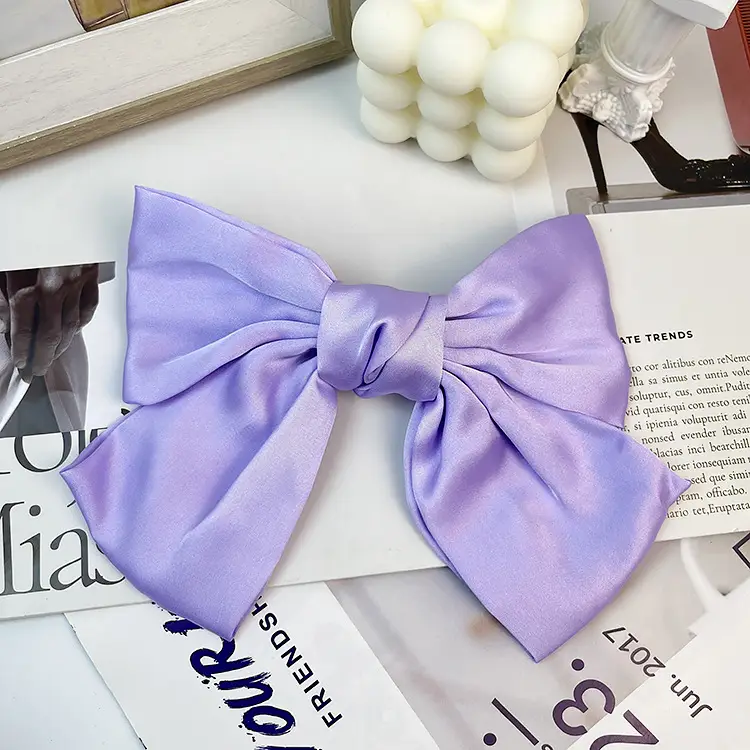 Japanese Style Satin Bow Hairpin Navy Blue - Image 27