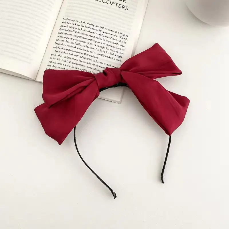 Japanese Style Satin Bow Hairpin Navy Blue - Image 31