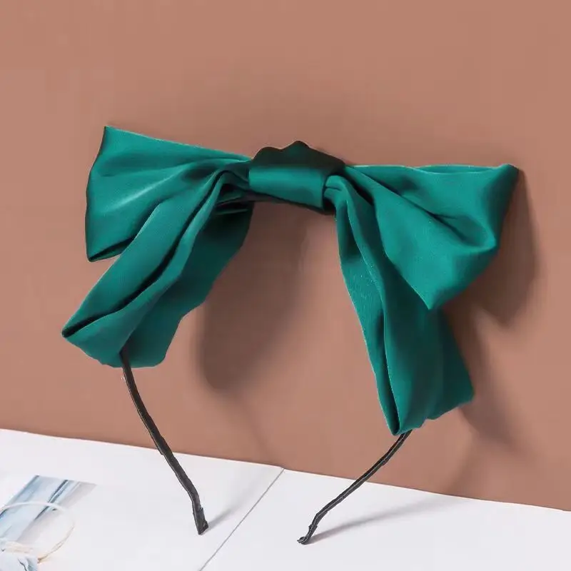 Japanese Style Satin Bow Hairpin Navy Blue - Image 34