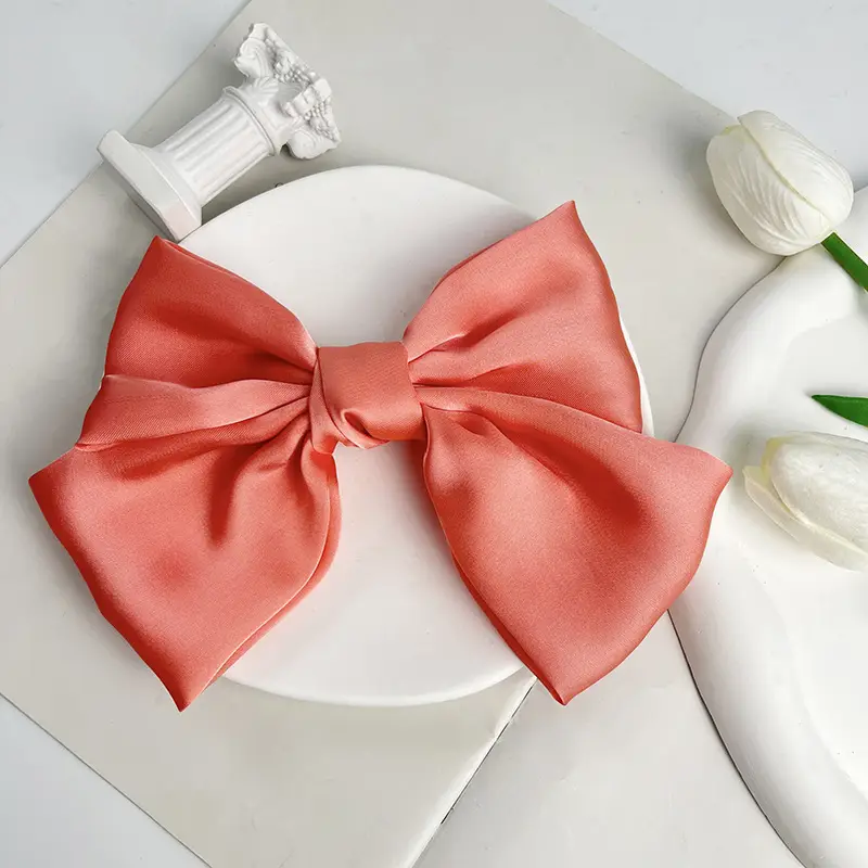 Japanese Style Satin Bow Hairpin Navy Blue - Image 5