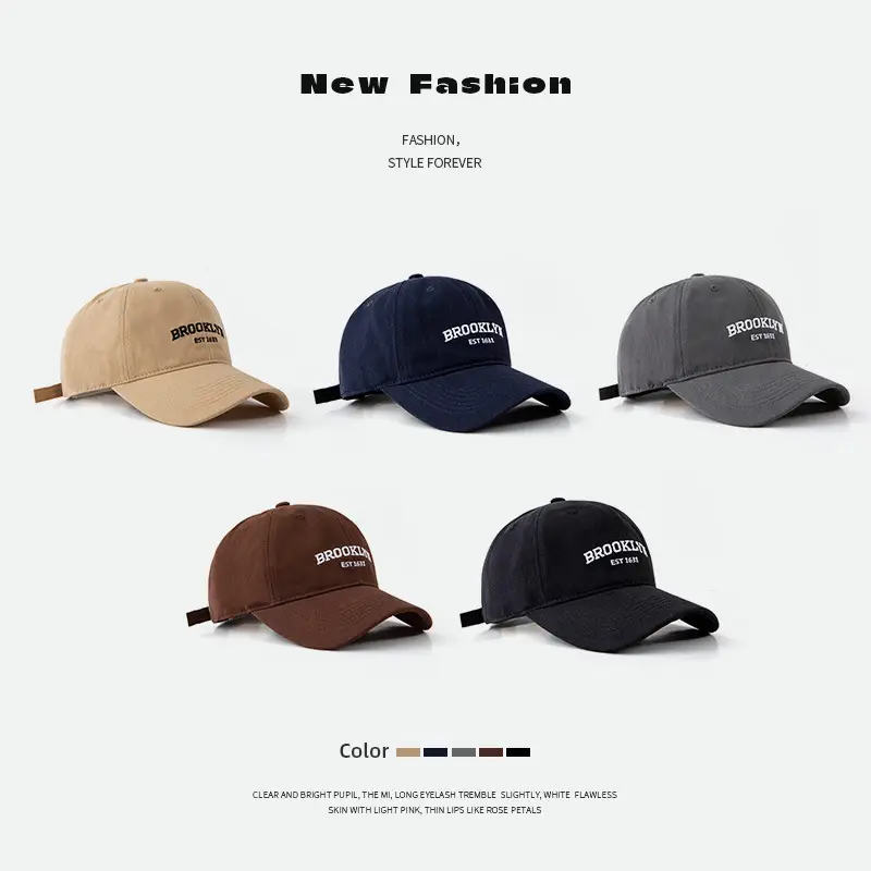 Brooklyn Embroidered Baseball Cap Tan Wide Brim - Image 8