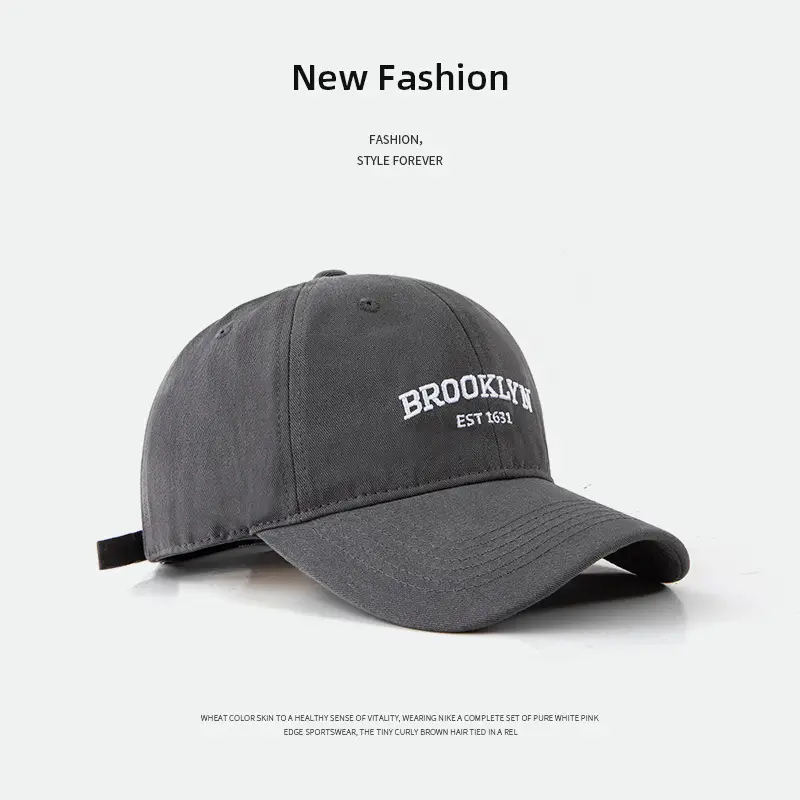 Brooklyn Embroidered Baseball Cap Tan Wide Brim - Image 3