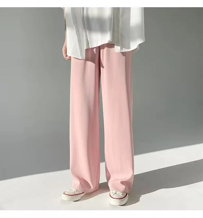 Men Ice Silk Draping Pants Blue White Casual Summer — feature 18