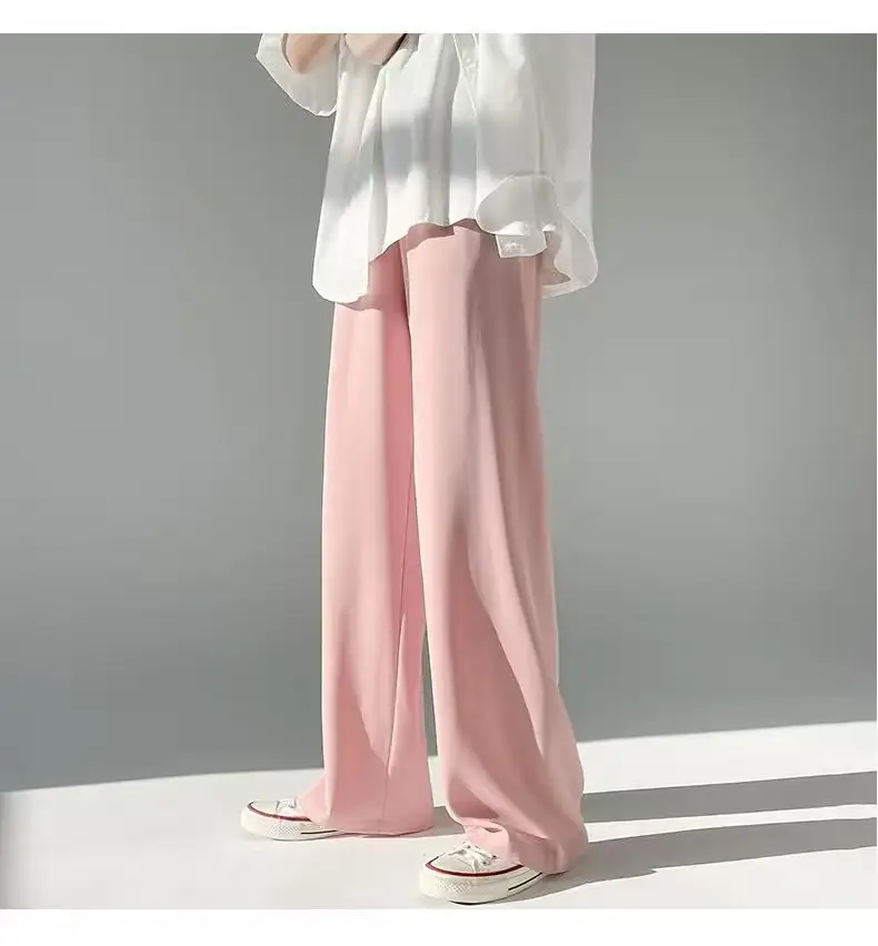 Men Ice Silk Draping Pants Blue White Casual Summer — feature 22