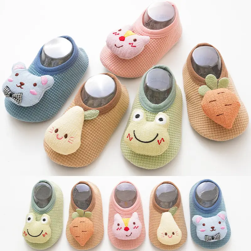 Soft Cartoon Frog Kids Socks Green Non-Slip - Image 10