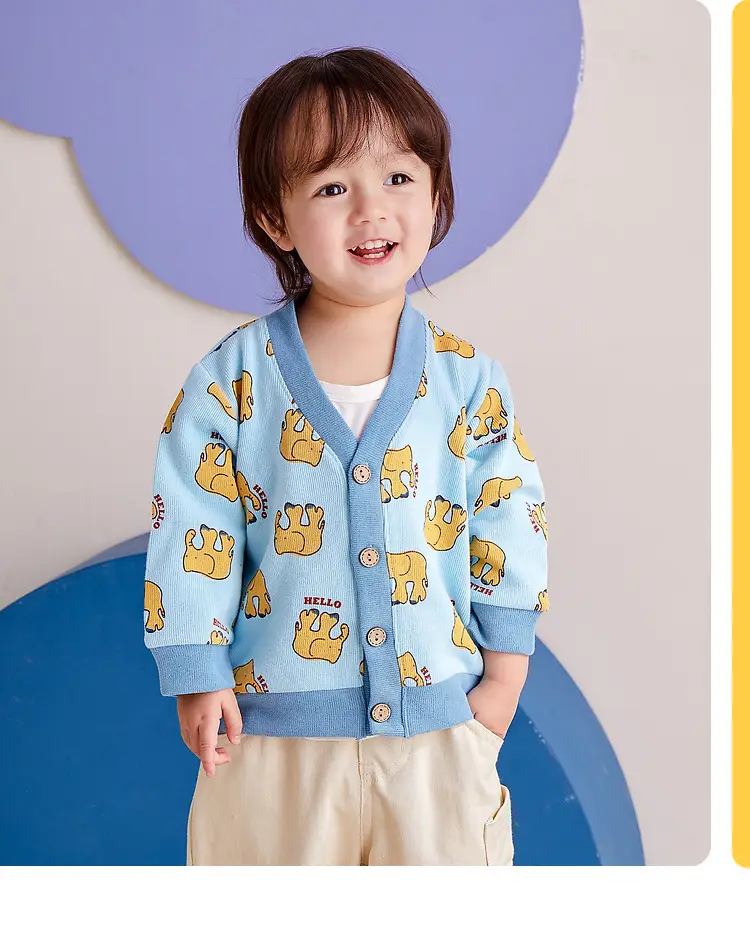 Baby Boys Spring Coat T-Shirt Pants Beige Cotton — feature 12