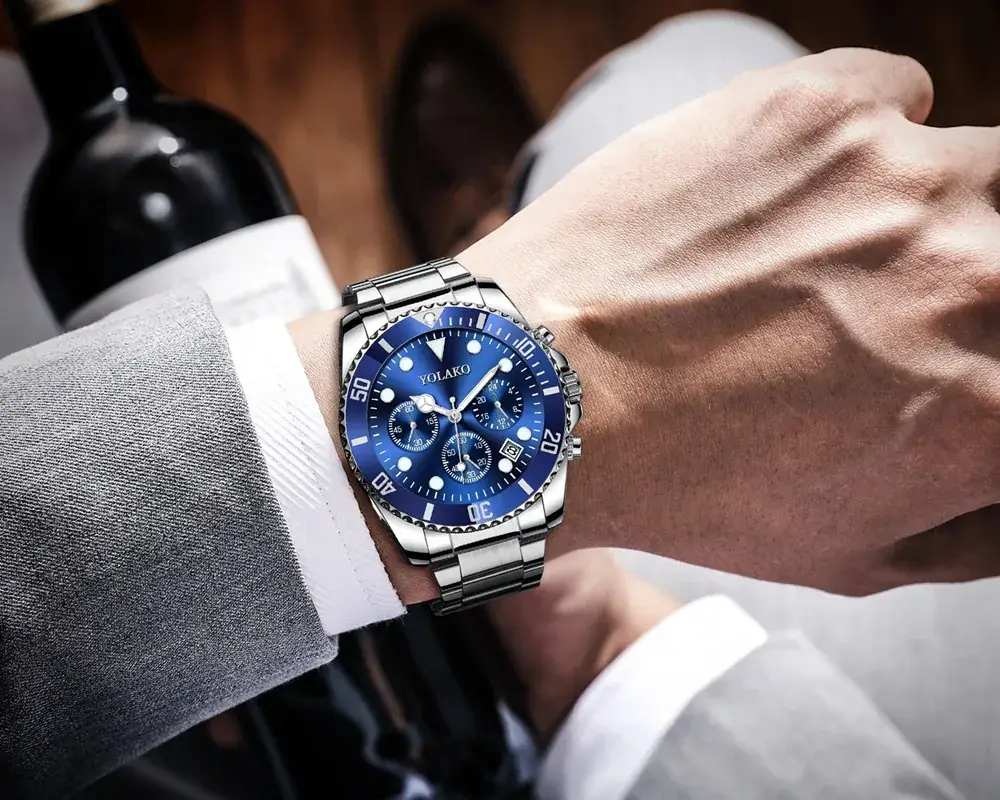 Men's Green Chronograph Steel Band Watch — feature 7