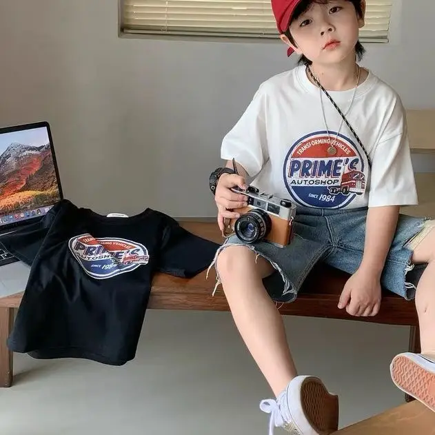 Children Cotton Printed T-Shirt White 1884 Brand - Image 2