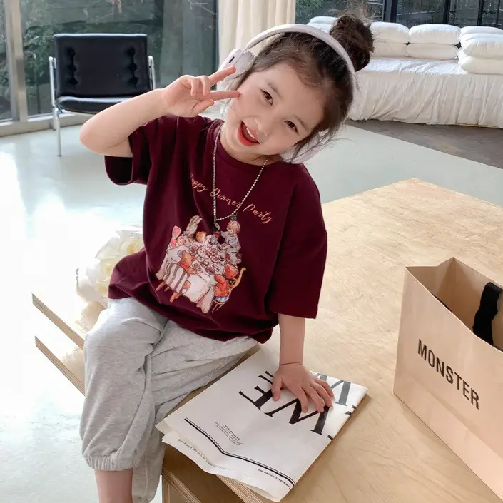 Children Cotton Printed T-Shirt White 1884 Brand - Image 3