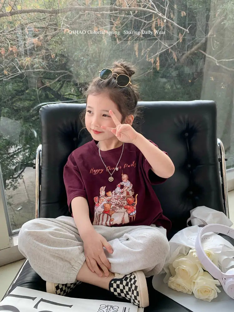Children Cotton Printed T-Shirt White 1884 Brand — feature 12