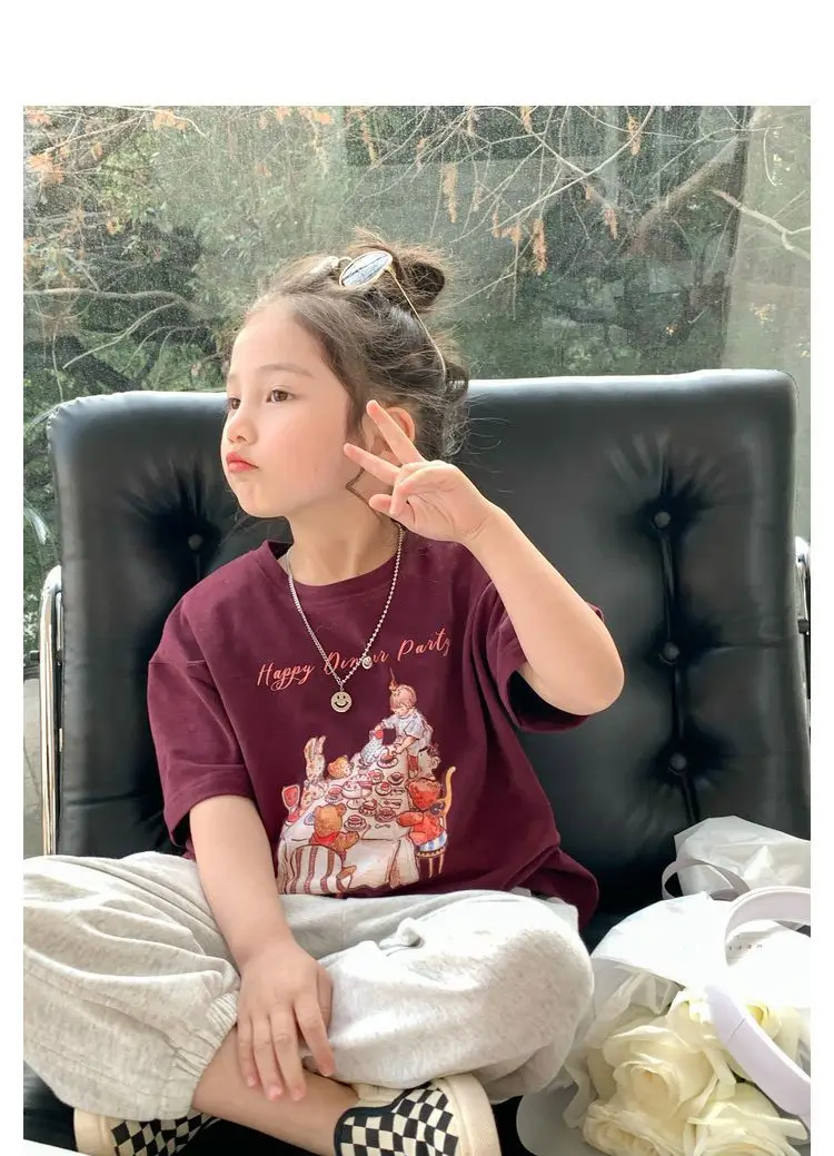 Children Cotton Printed T-Shirt White 1884 Brand — feature 14