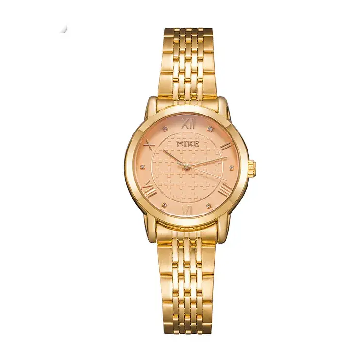 All Gold Men's Quartz Watch with Steel Belt - Image 2