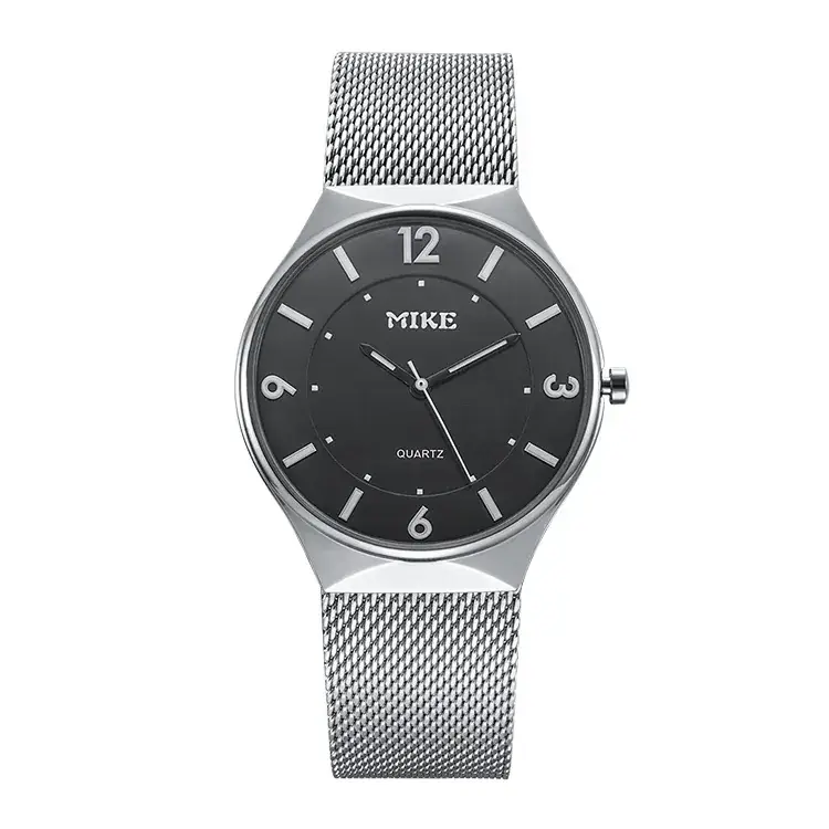 MIKE Men's Black Mesh Belt Watch Quartz Ultra-Thin - Image 2