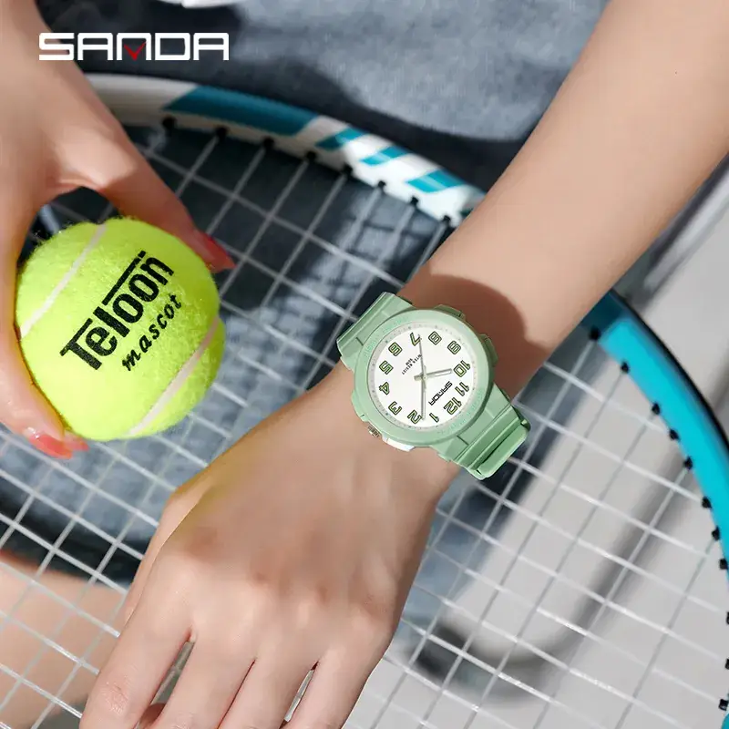 Sanda Youth Water Resistant Black Sport Watch