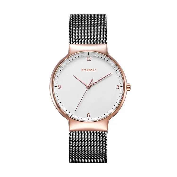 Women's Stainless Steel Mesh Band Quartz Watch Rose Gold Dial - Image 3