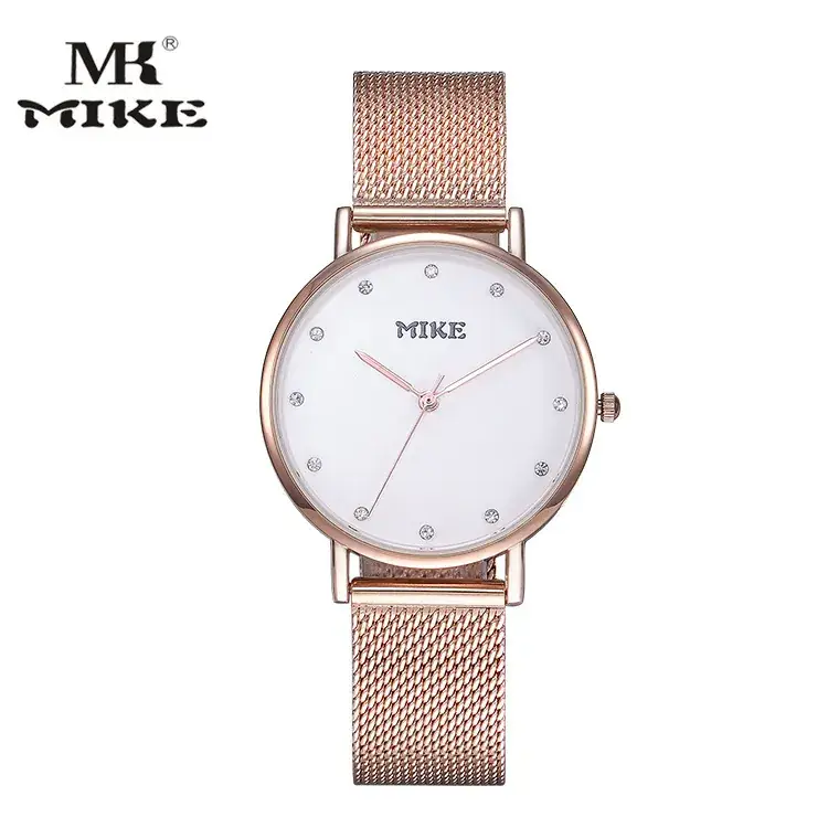 MIKE Women's Steel Mesh Watch with Diamond Dial