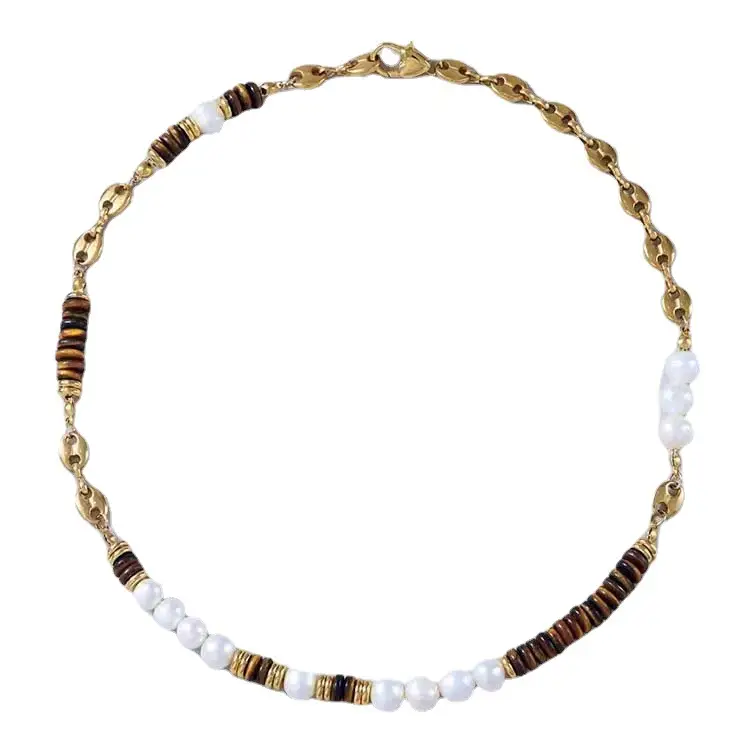 Natural Tiger Eye Pearl Necklace for Women Autumn Winter - Image 7