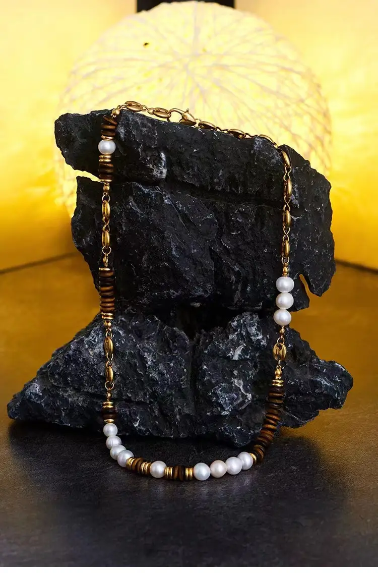 Natural Tiger Eye Pearl Necklace for Women Autumn Winter — feature 2