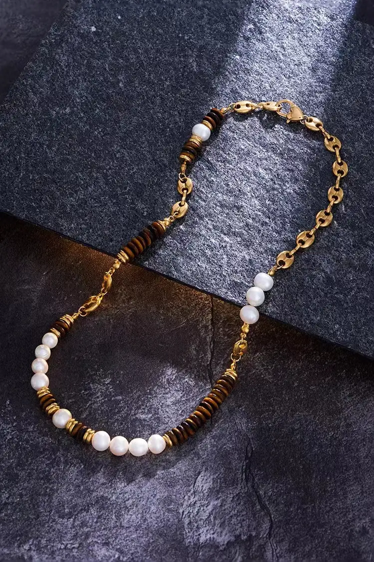 Natural Tiger Eye Pearl Necklace for Women Autumn Winter — feature 8