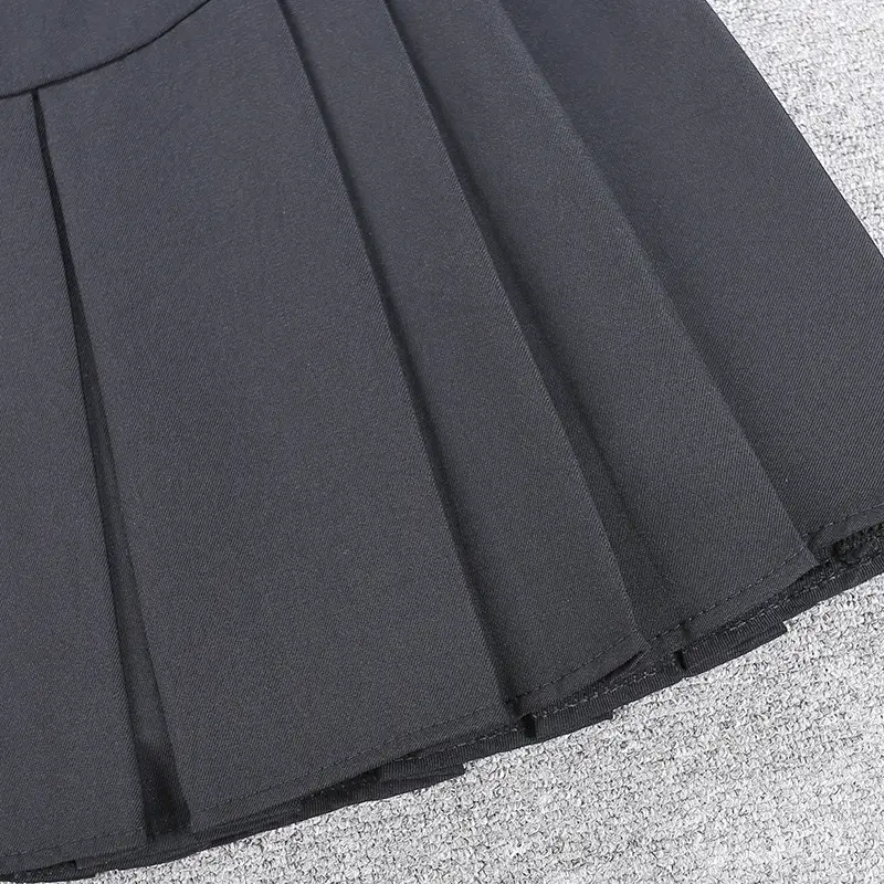 White Pleated Skirt with Belt for Women — feature 13