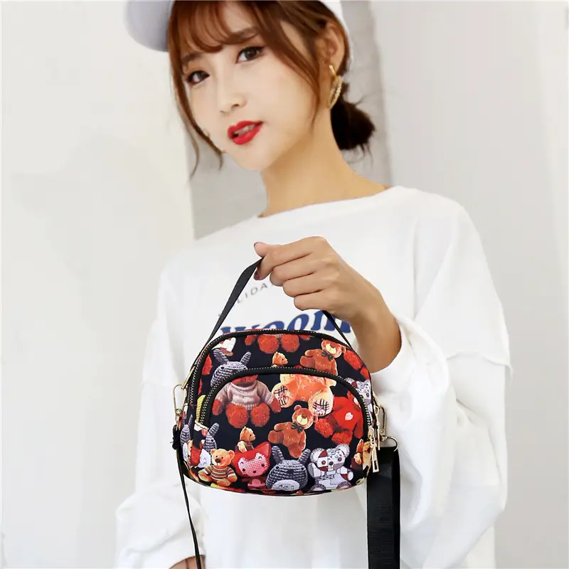 Women's Hot Air Balloon Print Shoulder Bag Navy Blue - Image 9