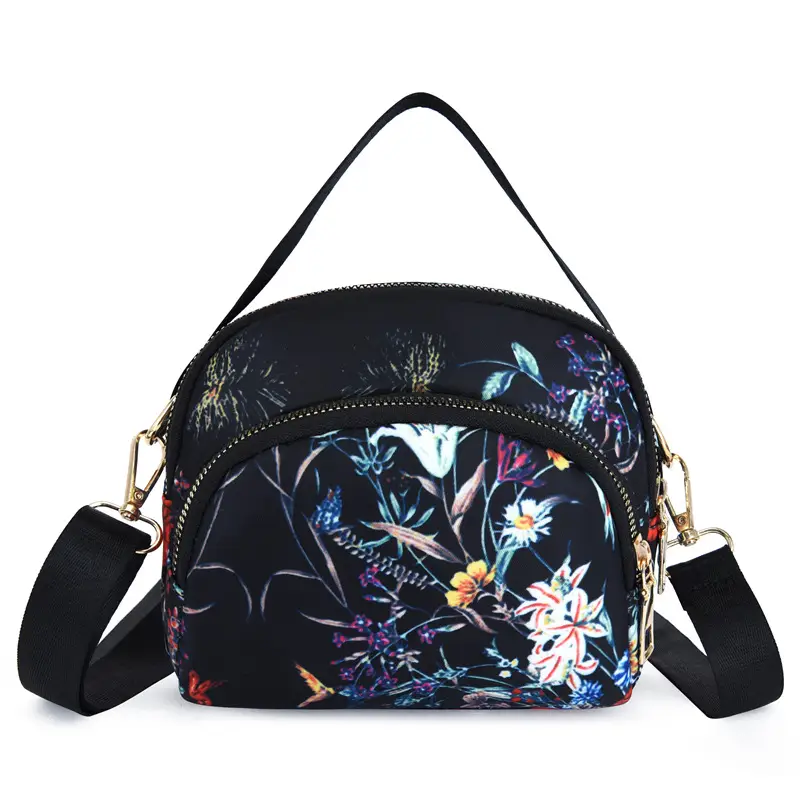 Women's Hot Air Balloon Print Shoulder Bag Navy Blue - Image 3