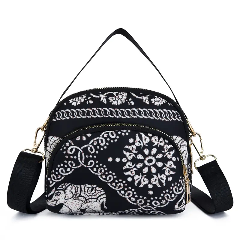 Women's Hot Air Balloon Print Shoulder Bag Navy Blue - Image 2