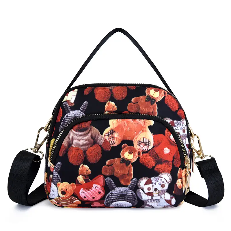 Women's Hot Air Balloon Print Shoulder Bag Navy Blue - Image 6