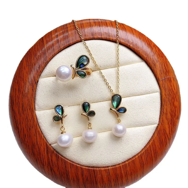 Freshwater Pearl Abalone Butterfly Set for Women - Image 7