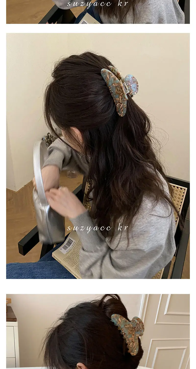 French High Color Hairpin Large Plate Clip Back Head Shark — feature 2