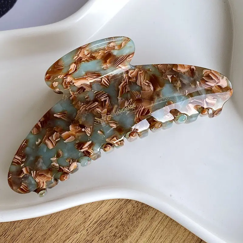 French High Color Hairpin Large Plate Clip Back Head Shark - Image 2