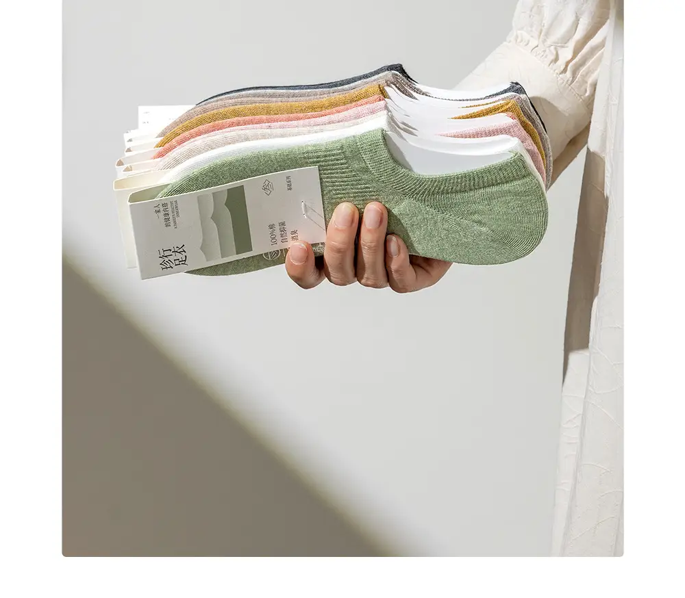 Women's Pure Cotton Thin Boat Socks Zhuji Socks 100% Cotton Spring and Summer Short Socks Wholesale Low-Cut Invisible White Socks — feature 20