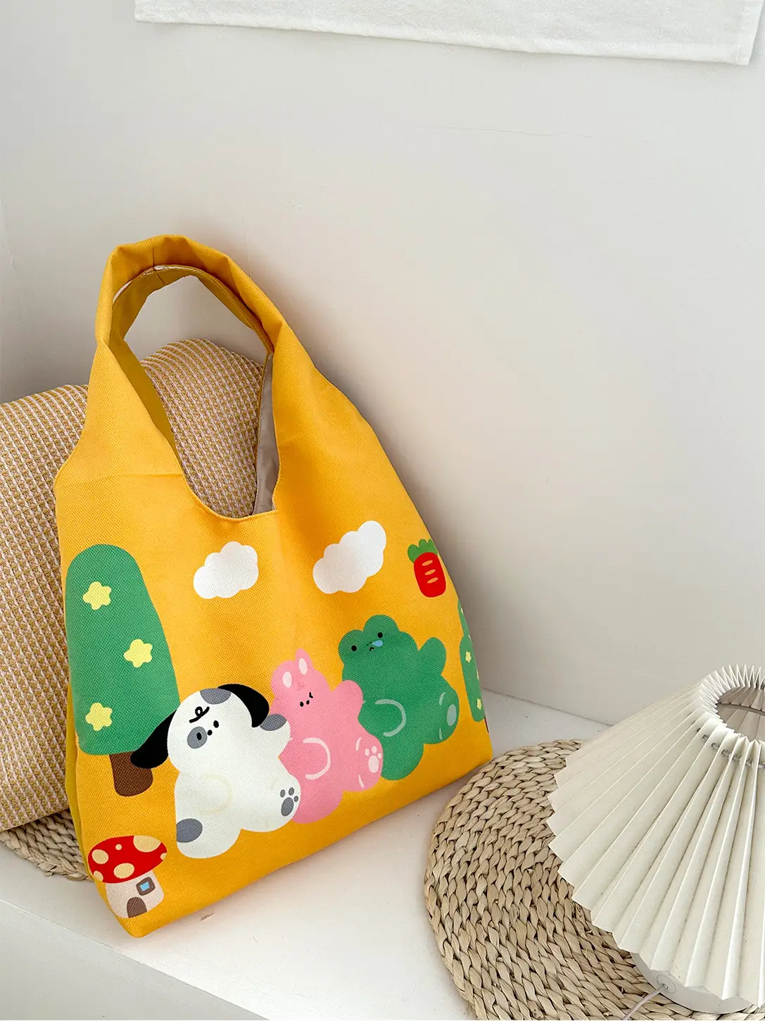 Cute Cartoon Print Green Shoulder Bag for Women — feature 15