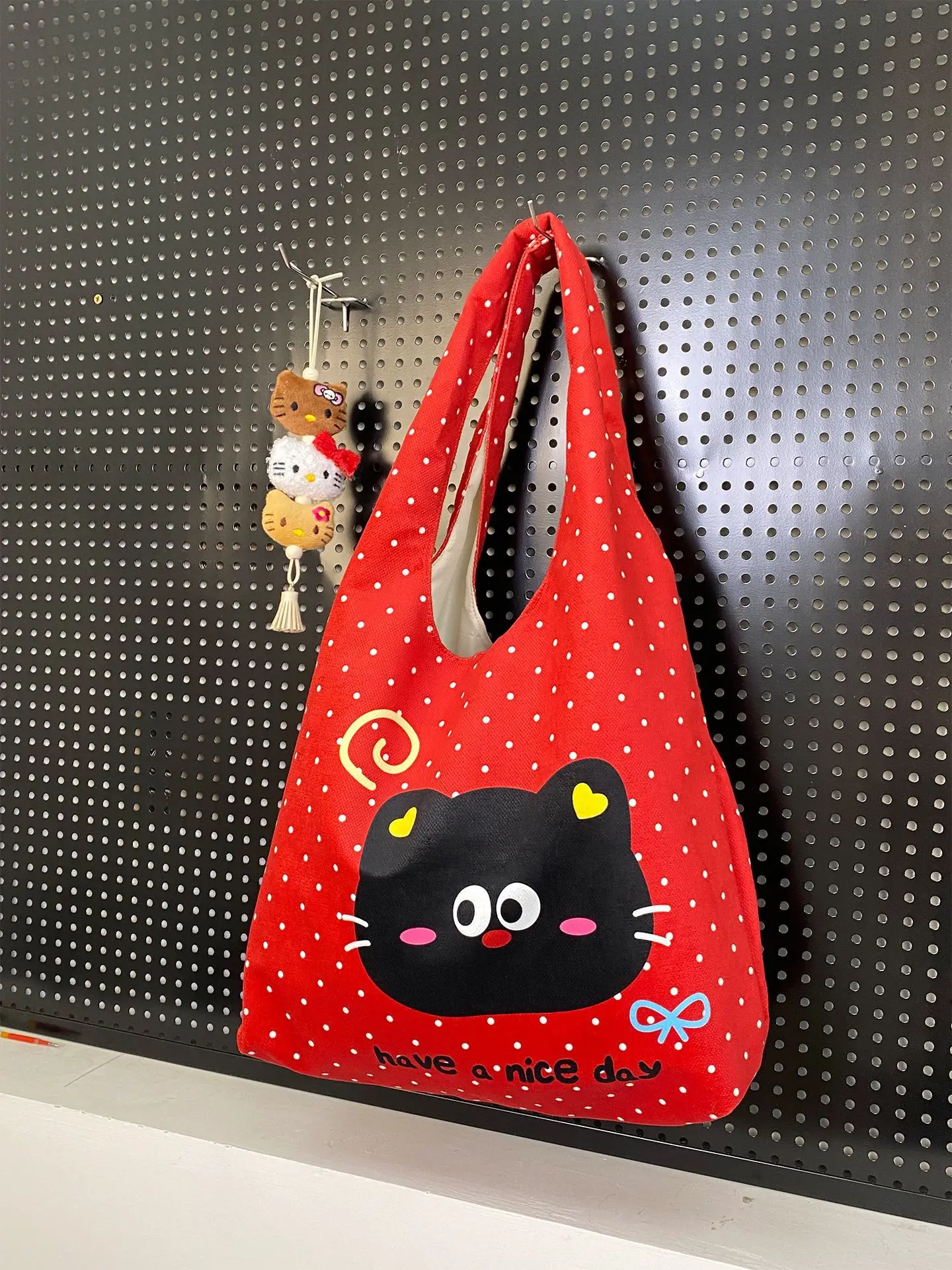Cute Cartoon Print Green Shoulder Bag for Women