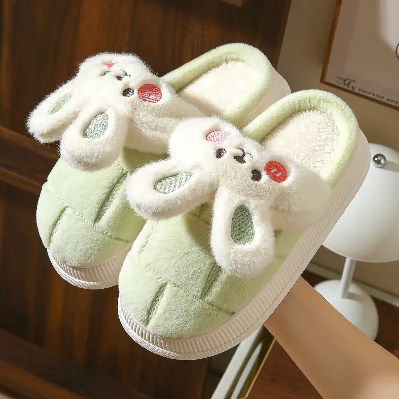 Source Factory Waterproof Cotton Slippers for Women, Winter Thick-Soled Non-Slip Couple's Home Indoor Plush-Lined Outdoor Cotton Slippers for Men, Korean Style - Image 7
