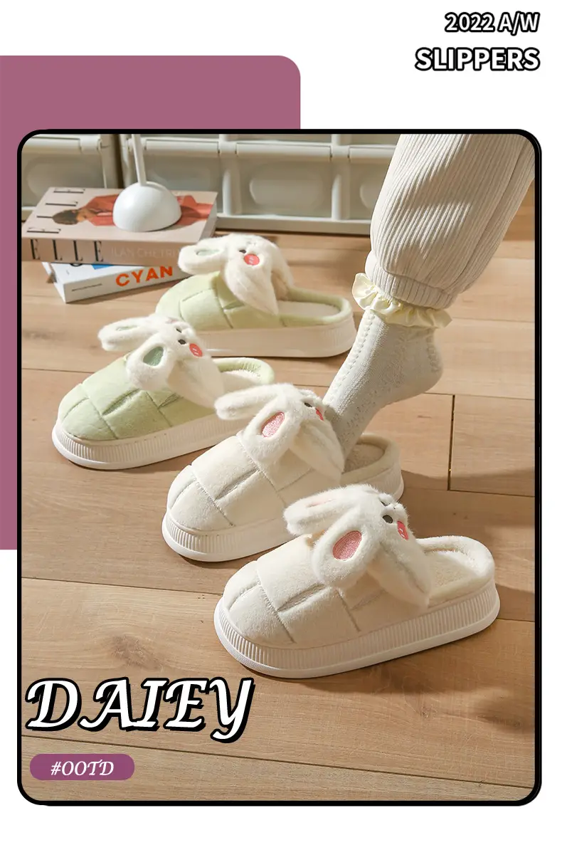 Source Factory Waterproof Cotton Slippers for Women, Winter Thick-Soled Non-Slip Couple's Home Indoor Plush-Lined Outdoor Cotton Slippers for Men, Korean Style — feature 2