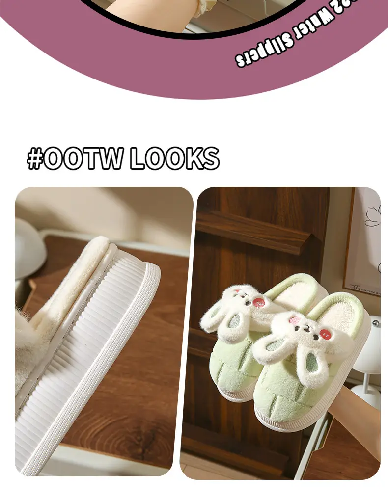 Source Factory Waterproof Cotton Slippers for Women, Winter Thick-Soled Non-Slip Couple's Home Indoor Plush-Lined Outdoor Cotton Slippers for Men, Korean Style — feature 3