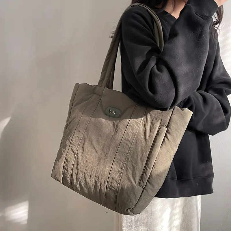 Women's Large Capacity Cloth Tote Bag Cream 2026 - Image 6