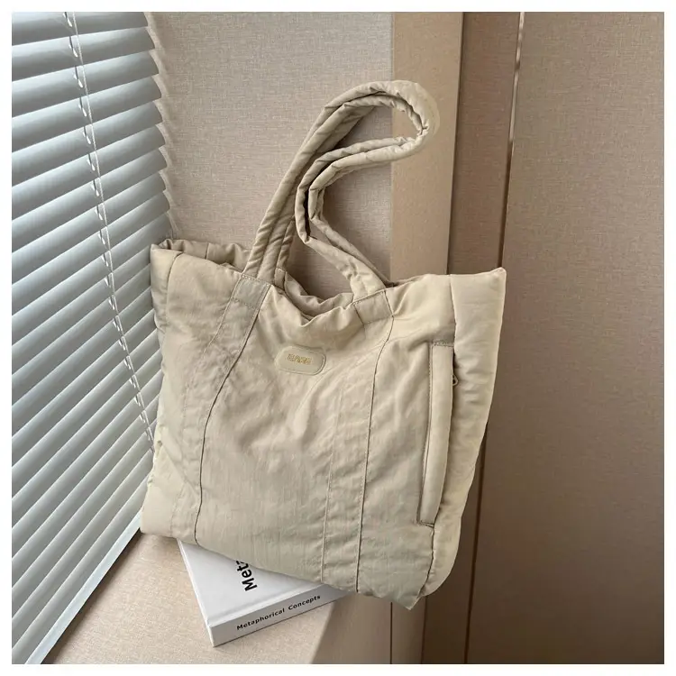 Women's Large Capacity Cloth Tote Bag Cream 2026 — feature 25