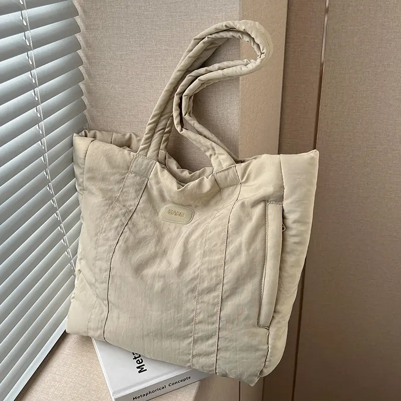 Women's Large Capacity Cloth Tote Bag Cream 2026 - Image 3