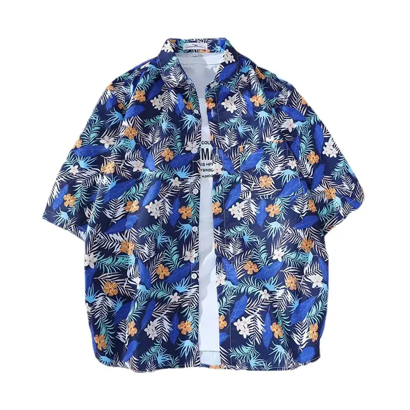 Hawaiian Floral Shirt for Men Loose Sleeve Casual Beach Wear