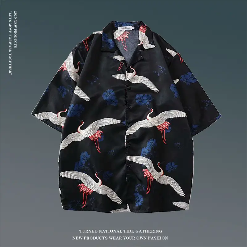 Hawaiian Floral Shirt for Men Loose Sleeve Casual Beach Wear — feature 13