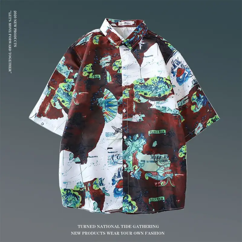 Hawaiian Floral Shirt for Men Loose Sleeve Casual Beach Wear — feature 17