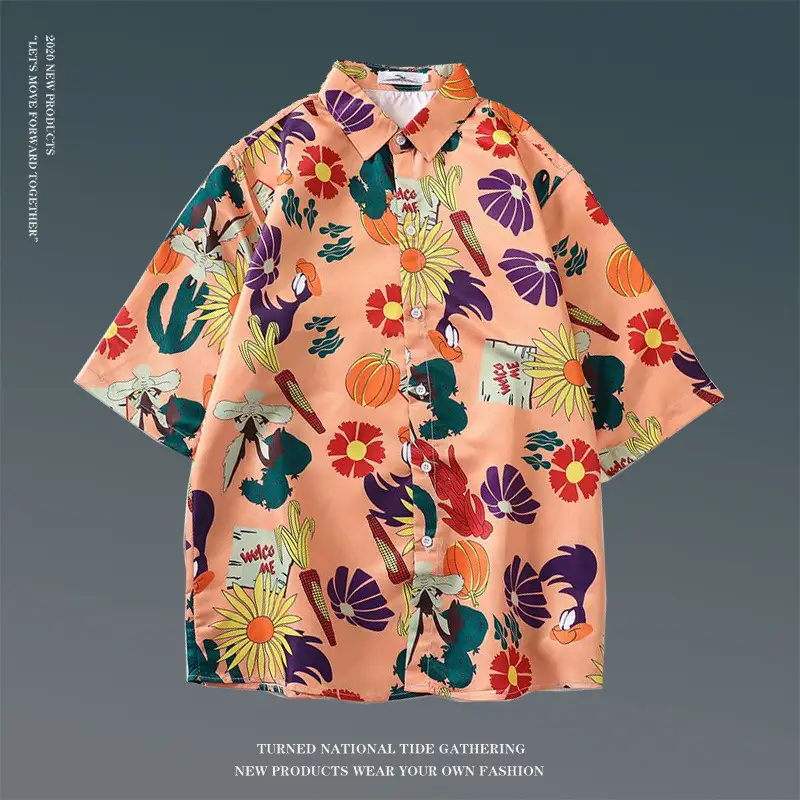 Hawaiian Floral Shirt for Men Loose Sleeve Casual Beach Wear — feature 19