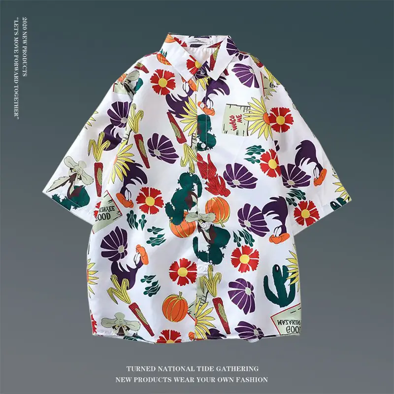 Hawaiian Floral Shirt for Men Loose Sleeve Casual Beach Wear — feature 20