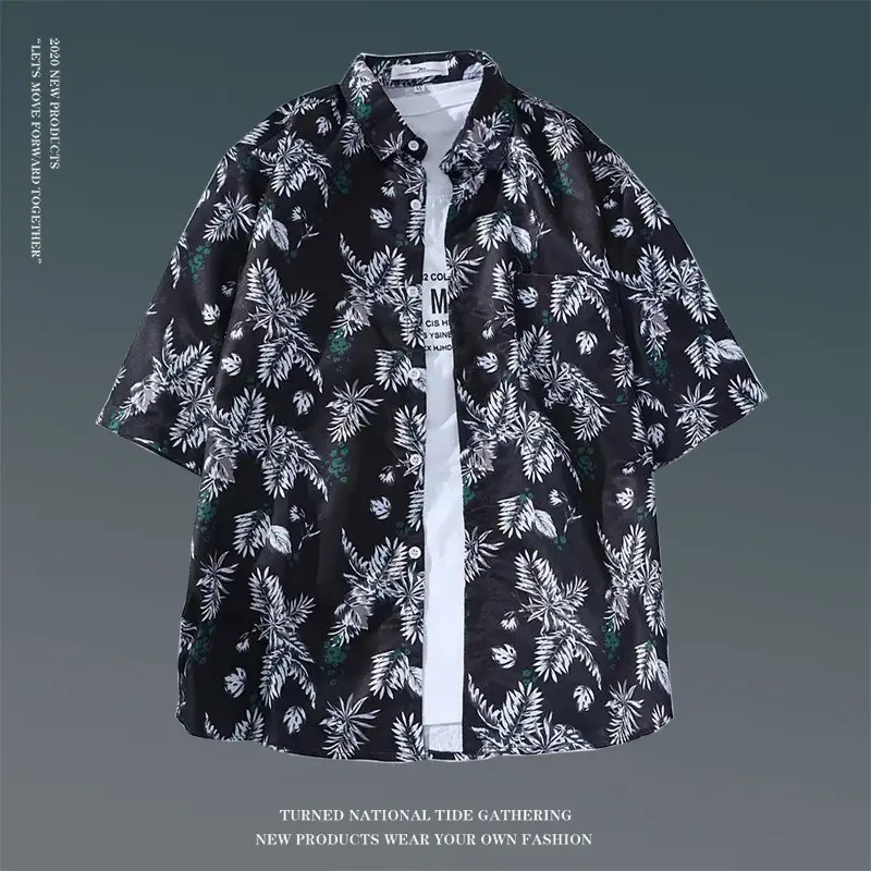 Hawaiian Floral Shirt for Men Loose Sleeve Casual Beach Wear — feature 24